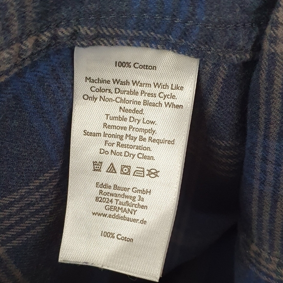 EDDIE BAUER Plaid Flannel Classic Fit Blue Men's Size TXL - Picture 9 of 10